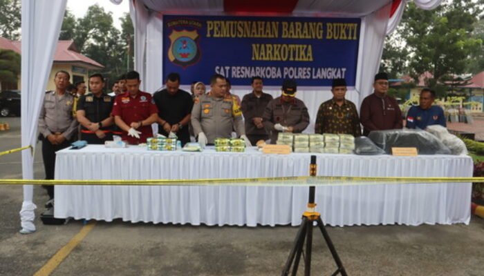 Polres Langkat Musnahkan Sabu dan Ganja