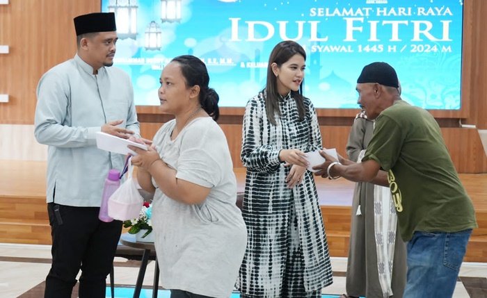 Di hari raya Idul Fitri 1445H, Wali Kota Medan, Bobby Nasution menggelar open house dirumah Dinas Wali Kota Medan dijalan Jenderal Sudirman, Rabu (10/4). (Seputaranindonesia.com/Istimewa)