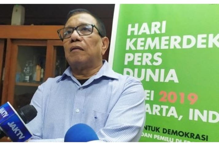 Ketua Umum PWI, CH Bangun saat wawancara, Rabu (22/05/2024). (seputaranindonesia.com/ist).