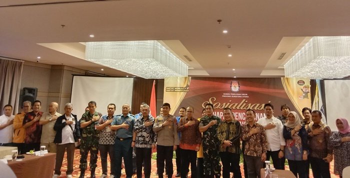 Komisi Pemilihan Umum (KPU) Sumatera Utara melaksanakan sosialisasi tahapan pencalonan Gubernur dan Wakil Gubernur Sumut 2024 pada Jumat (12/7). (seputaranindonesia.com/Istimewa)