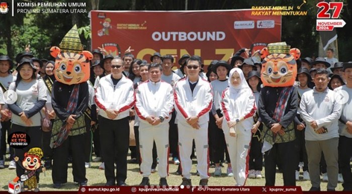 Komisi Pemilihan Umum (KPU) Provinsi Sumatera Utara menggelar kegiatan sosialisasi dan pendidikan pemilih bertajuk "Gen-Z For Election Day" pada 3 hingga 4 September 2024 di The Hill Hotel & Resort, Sibolangit. Acara ini bertujuan untuk meningkatkan partisipasi pemilih muda dalam Pemilu, khususnya di kalangan generasi Z. (seputaranindonesia.com/IG KPU Sumut)