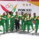 Tim barongsai Sumatera Utara (Sumut) berhasil meraih emas dalam nomor pertandingan naga kecepatan pada Pekan Olahraga Nasional (PON) XXI Aceh-Sumut, di Gedung Martial Art, Sport Center Provinsi Sumut, Deli Serdang, pada Rabu (4/9) pagi. (seputaranindonesia.com/Istimewa)