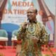 Kepala Kantor Perwakilan LPS I Medan, Muhamad Yusron memberikan kata sambutan pada kegiatan media gathering di Samosir, Kamis, 28 November 2024. (seputaranindonesia.com/Mulyadi)