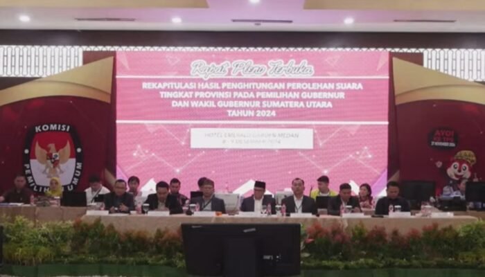 Rapat Pleno Terbuka Rekapitulasi Suara Pemilihan Gubernur Sumut 2024 Resmi Dibuka