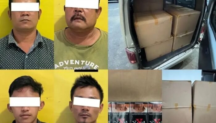 Penggerebekan Besar di Labuhanbatu Selatan, 4 Tersangka Sindikat Rokok Cukai Palsu Ditangkap