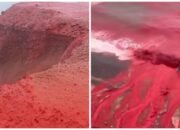 Pantai Pulau Hormuz Iran Tampak Berdarah, Video Fenomena Alam Ini Gegerkan Medsos