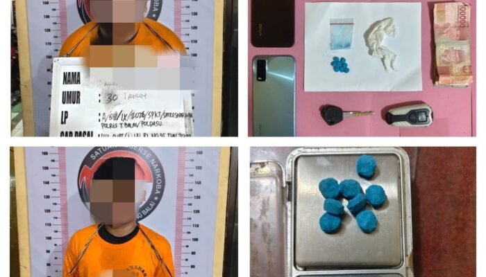 Transaksi Ekstasi Disergap Polisi di Tanjungbalai, Dua Pemuda Ditangkap