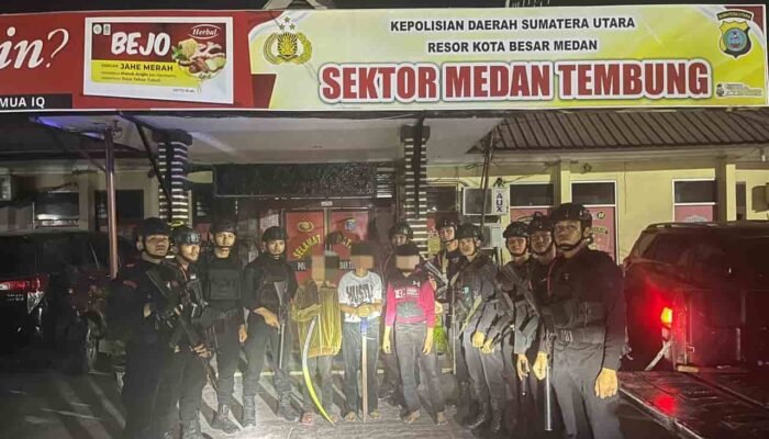 Brimob Sumut Sapu Bersih Tawuran dan Balap Liar di Medan, Celurit hingga Motor Diamankan
