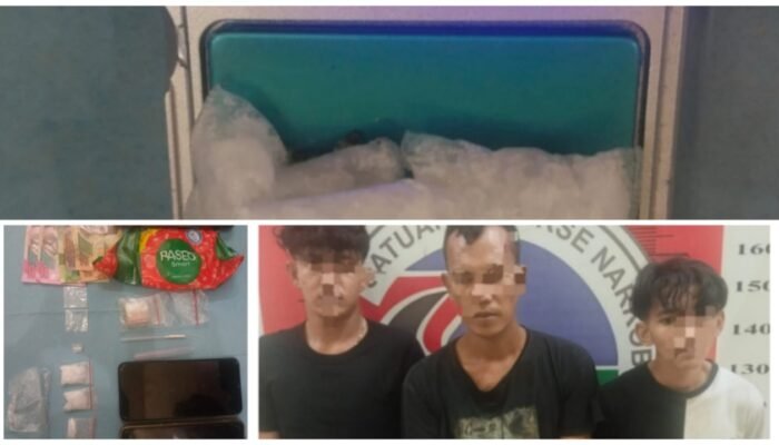Empat Pria Diciduk Polisi di Padang Lawas, Barang Bukti Sabu Nyaris 10 Gram